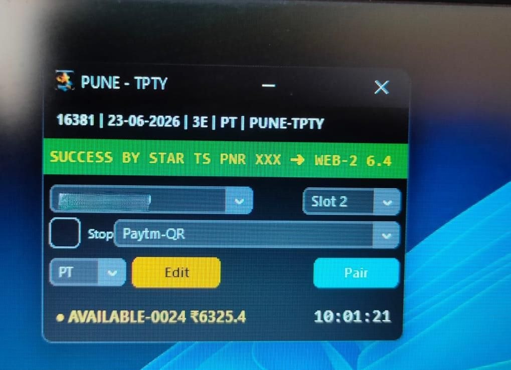 Tatkal software confirmed ticket booking result 22 Jun 2026 proof 1
