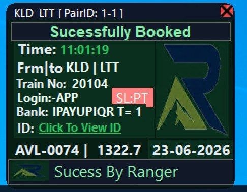 Tatkal software confirmed ticket booking result 22 Jun 2026 proof 4