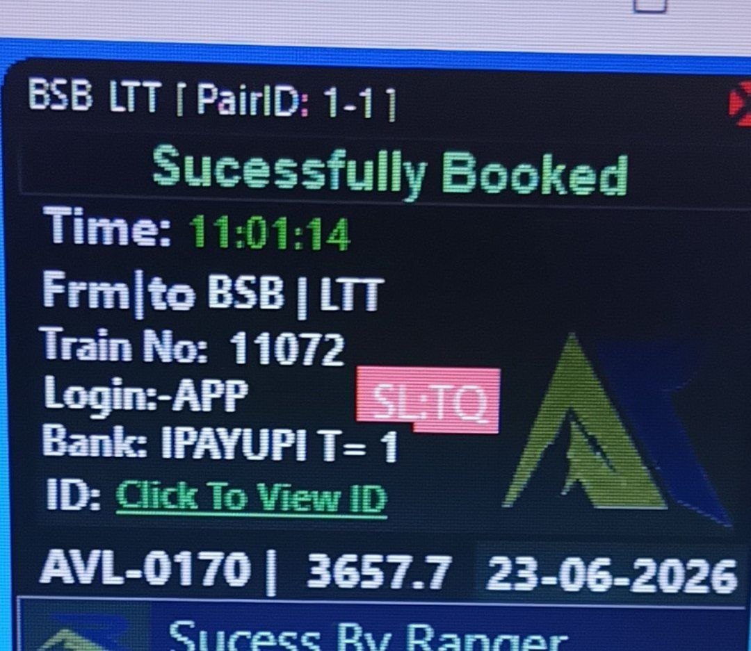 Tatkal software confirmed ticket booking result 22 Jun 2026 proof 6