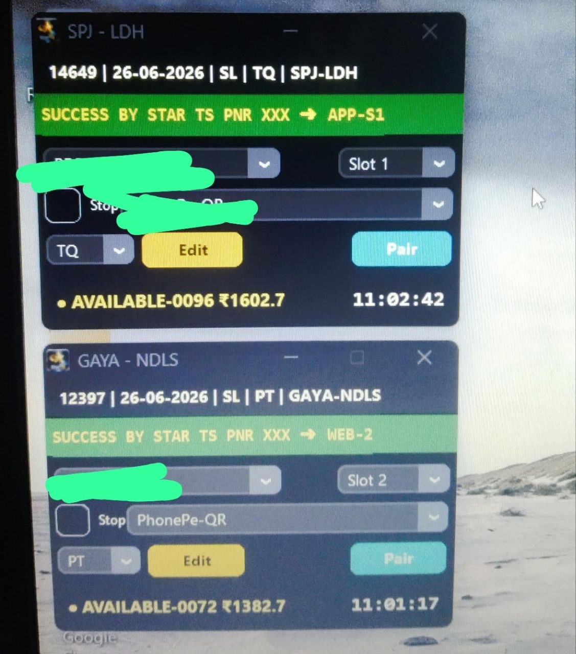 Tatkal software confirmed ticket booking result 25 Jun 2026 - IRCTC Tatkal PNR success proof 11