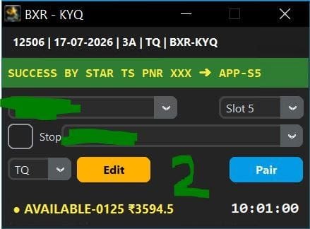 Tatkal software confirmed ticket booking result 16 Jul 2026 - IRCTC Tatkal PNR success proof 1