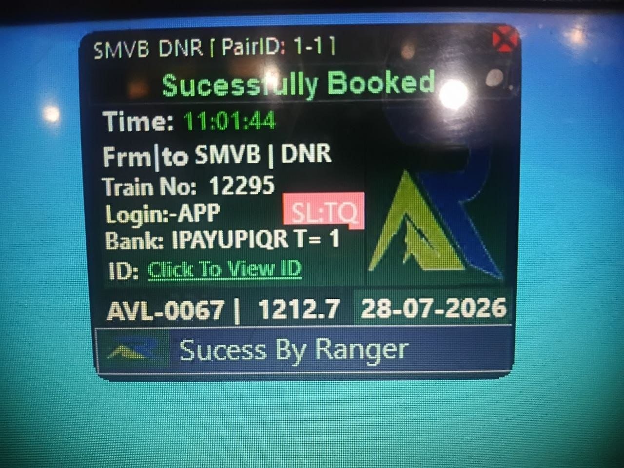 Tatkal software confirmed ticket booking result 27 Jul 2026 - IRCTC Tatkal PNR success proof 1